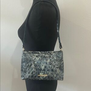Brahmin multi Blue Croc-Embossed Shoulder Bag
